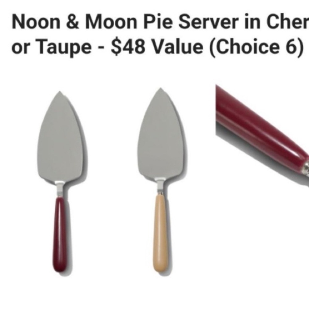 Noon & moon pie server in taupe new sealed in box